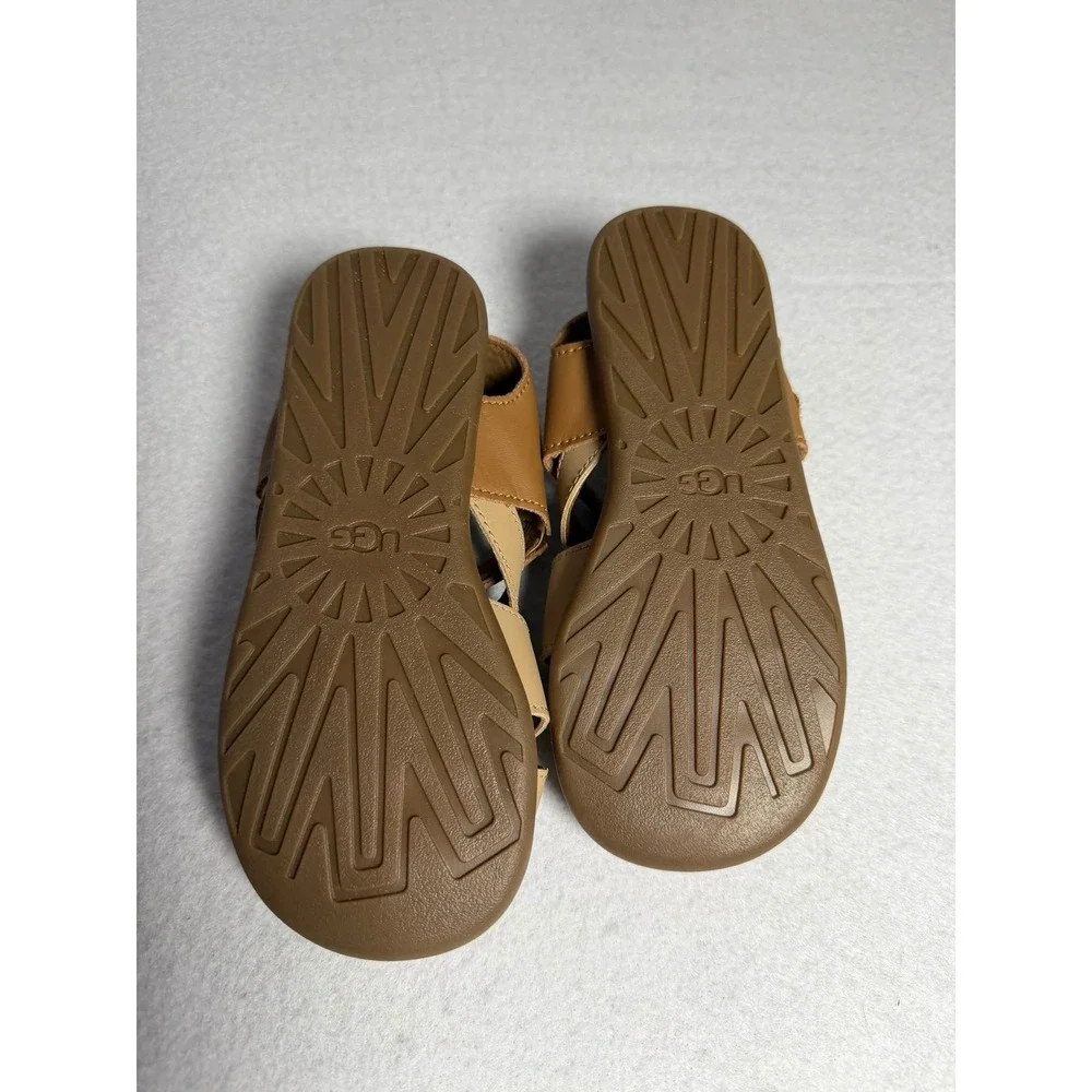UGG Kids Kolding Sandals Chestnut Sand Leather Fisherman Size 12 Toddler